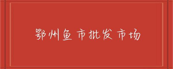 鄂州鱼市批发市场 农副产品销售的活力之源